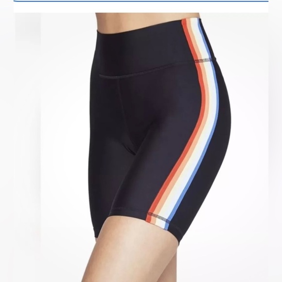 SPIRITUAL GANGSTER | Rainbow Side Stripe Bike Shorts Size XS - Picture 1 of 4